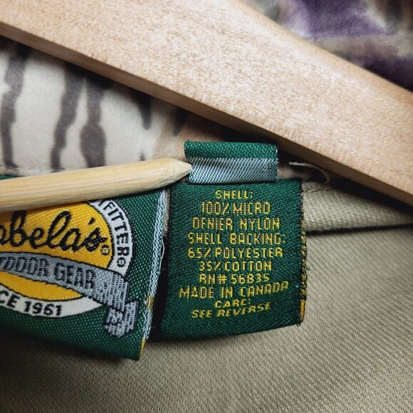 Cabela's Mens Jacket XL Microdenier Soft Nylon Bomber Break Up Camoflage Zip - Picture 10 of 13